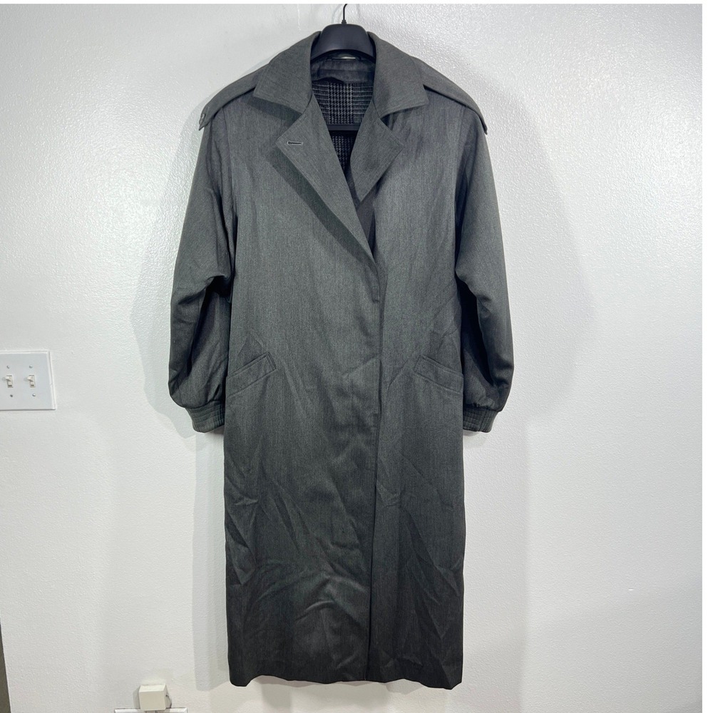 Rare Vintage 80s J.G.Hook Oversized Mixed-Media "Art-to-Wear" Trench‎ Coat L/XL